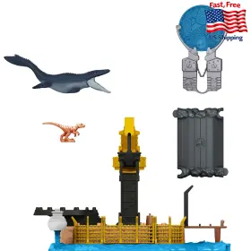 B09cft7bjp Mattel Jurassic World Dominion Minis Mosasaurus Mayhem Playset With 2 Mini Dinos