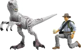 B0b64874g5 Mattel Jurassic World Hammond Collection Dr. Alan Grant And Velociraptor Figure Se