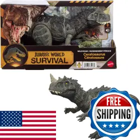 B0fhklpl6x Mattel Jurassic World Wild Roar Ceratosaurus Dinosaur Figure Chomp Attack Sound