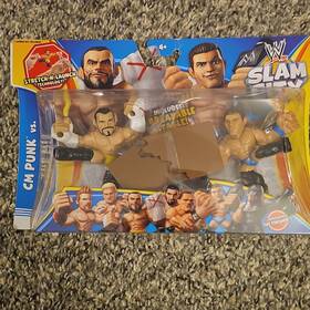 Mattel Bhk76 Wwe Slam City Playset Cm Punk And The Miz Figures Breakable Table