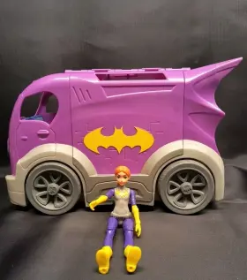 Dvg94 Mattel Dc Super Hero Girls Batgirl And Vehicle Playset - Batgirls Headquarters On Wheels