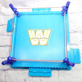 Mattel Fmj11 Wwe Wrestling Ring Playset Blue Toy Arena 2017 Wwf Logo Steps