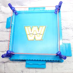 Fmj11 Mattel Wwe Wrestling Ring Playset Blue Toy Arena 2017 Wwf Logo Steps
