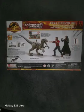 Gwd63 Mattel Jurassic World Dominion Owen And Velociraptor Ftblueft Extreme Damage Playset