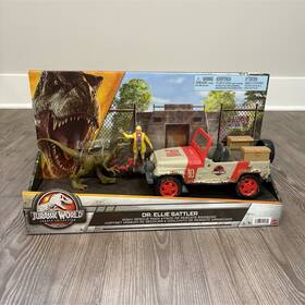 Mattel Gwp70 Jurassic World Park Dr. Ellie Sattler And Velociraptor Playset