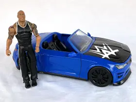 Gyv51 Mattel Wwe Wrekkin Slam Mobile Playset The Rock Breakable Crash Convertible Car