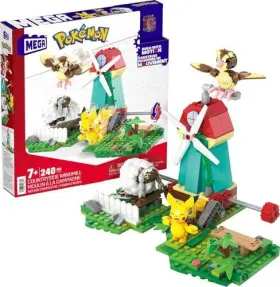 Hkt21 Mattel Pok Mon Building Toys Set Countryside With 240 Pieces Motion And 3 Windmill