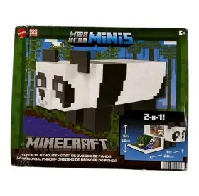 Hll25 Mattel Minecraft Mob Head Minis Panda Playhouse Playset And 2 Action Figure Toy