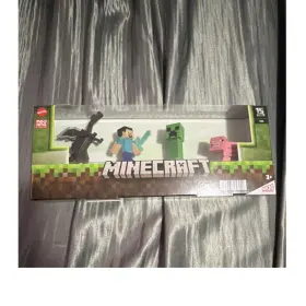 Hns15 Mattel Minecraft Playset Ender Dragon Steve Creeper Pig Boxed Licensed 2023