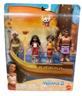 Hpl10 Mattel Disney Moana 2 Canoe Crew Playset 5 Dolls And Accessories New