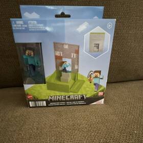 Mattel Huf93 Minecraft Diamond Mine Playset With Steve Figure Multicolor Boxed