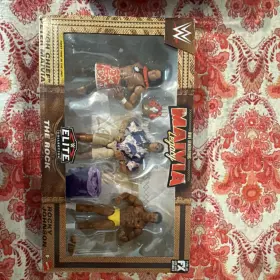 Hwp80 Mattel Wwe Elite Collection Playset - The Rock Rocky Johnson Peter Maivia