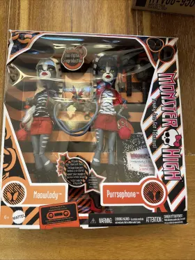 Hyv88 Mattel Monster High Booriginal Creeproduction 2-pack Meowlody And Purrsephone Damaged