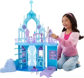 Jgg41 Mattel Inc. Disney Frozen Elsa Ice Castle Playset Olaf Figure 5 Play Areas And 21 Accessories