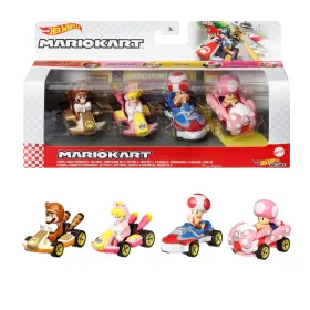 Jcp71 Mattel Mario Kart Vehicle 4-pack Collectible Gift For Kids And Fans Ages 3 Years Old Up