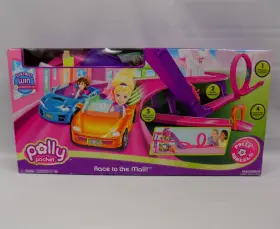 L4357 Mattel 2007 Polly Pocket Race To The Mall Car Racing Set Missing 2 Purses/bags