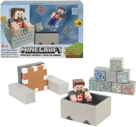 Gvl55 Mattel Toys Minecraft Minecart Mayhem Playset