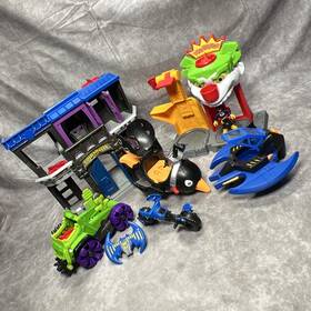 Mattel W9642 Imaginext Gotham City Jail Joker Funhouse Vehicles Batgirl Lot 8pc
