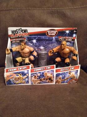 Mattel Y7092 Wwe Power Slammers Playset John Cena Vs The Rock Motorized Action Garbag