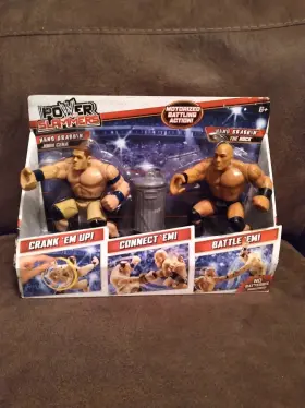 Y7092 Mattel Wwe Power Slammers Playset John Cena Vs The Rock Motorized Action Garbag