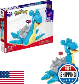 B0bbsw1xg9 Mega Brands Pok Mon Building Toy Set Lapras 527 Pcs - Articulated And Poseable Figure