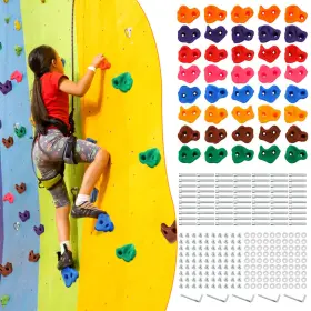 B0c36dc94h Meooeck 40 Pcs Rock Climbing Holds Set For Kids Mounting Screws And 2 Wrenches