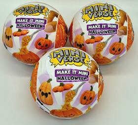 Mga Entertainment 035051547051 Miniverse Make It Mini Halloween Beetlejuice Lot Of 3 Sealed Blind Balls New