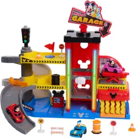 89959958 Mickey Mouse Disney Junior Ready To Race Garage Lights And Sounds 19 Pieces