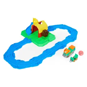 6060194 Mighty Express Farm Station Adventure Bucket And 11-piece Train Track Set Wi