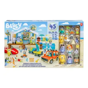 1784885 Moose Enterprise Blueys Beach Cabin Playset 45 Pcs Quads Bluey Friends And Family Set