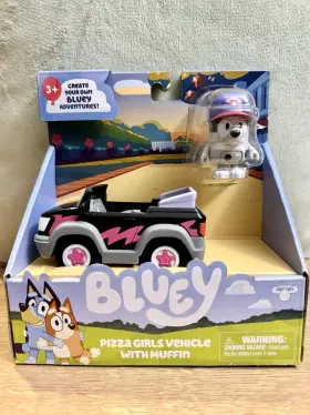 18923 Moose Enterprise Bluey Basic Pizza Girls And Muffin Toy Vehicle Figure For Ages 3