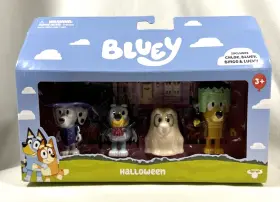 Moose Enterprise 630996176559 New Unopened 2024 Bluey Halloween Play Set Of 4 Chloe Bingo Lucky