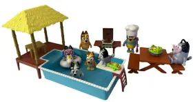 Lk15821 Moose Enterprise Bluey Pool Time Playset Bbq Picnic Table W 7 Figures Plus Accessories Chili Nana