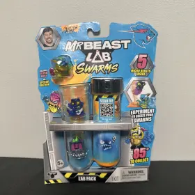 Moose Toys 630996247464 Mr Beast Lab Swarms Pack 5 Micro Panther With Ultra Rare Gold Jaw