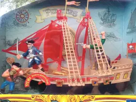 101384-10 Mozily Pirates Ahoy Battery Operated Light Up Sound Toy 3 Ship Adventure Boat