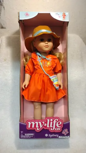 My Life As 540400596142 Brand New In Box Sydney Poseable 18 Inch Doll Blonde Hair Brown Eyes