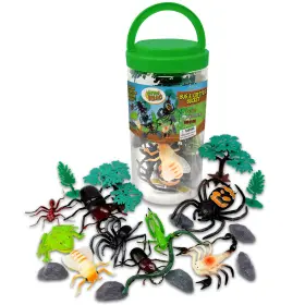 Nb915 Nature Bound Bug And Critter Bucket 21pc Insect Figures Spiders Snake Frog 4