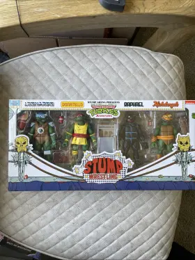 72180 Neca Tmnt Leonardo Donatello Raphael Michelangelo Stump Wrestling Playset Boxed