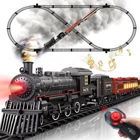Neubsaw B0f8bnrgyr Train Set - Remote Control Toys With Luxury Track Lighting Passenger