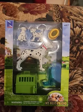 Ss-34235d New-ray Dalmatian Dog And Puppy Play Set Plastic Toy Inch My Best Friend Accessories