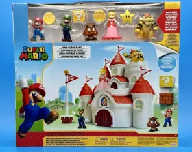 Nintendo 039897708430 Deluxe Super Mario Mushroom Kingdom Castle Playset 5 Figures 2.5 Inch - New