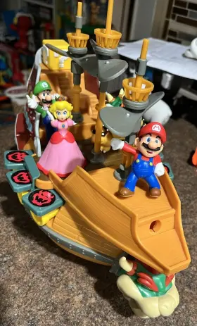 13258 Nintendo Super Mario Deluxe Bowsers Air Ship Playset With Action Figures Pirate