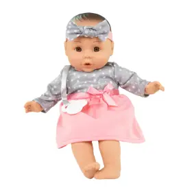 No 042607423219 My Sweet Love 14-inch Cuddly Baby Doll Grey And Pink Dress