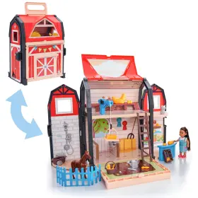 No 706943208526 Portable Barn Dollhouse With Doll Included Storage 30 Accessories