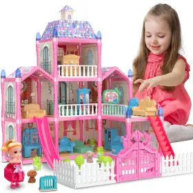No 739804684061 Girls Dollhouse With Slide Pink 16.7ftft