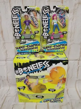 66952 Nsi International Boneless Super Charged Skaters With Skateboard Ramp Set Of 3 Lot