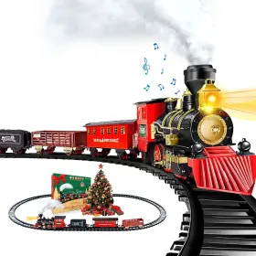 B0b8c6jwq1 Ochido Christmas Electric Train Set For Under Tree - Lights Smoke Sounds