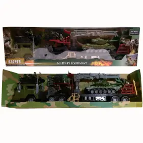 Okktoys 795229933948 Heroes Military Army Tank Transport Semi Trailer Vehicle Soldier Figures Toy Set