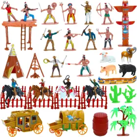 B0dtjx3gnq Onest 57 Pcs Native American Indian Figurines Historical Plastic Action Figure