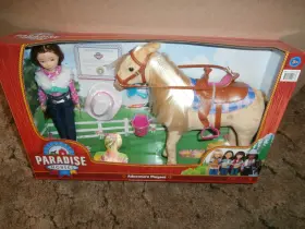 Tsc4887 Paradise Kids Horses Doll Adventure Girls Playset Farm Cowboy Ranch Pony